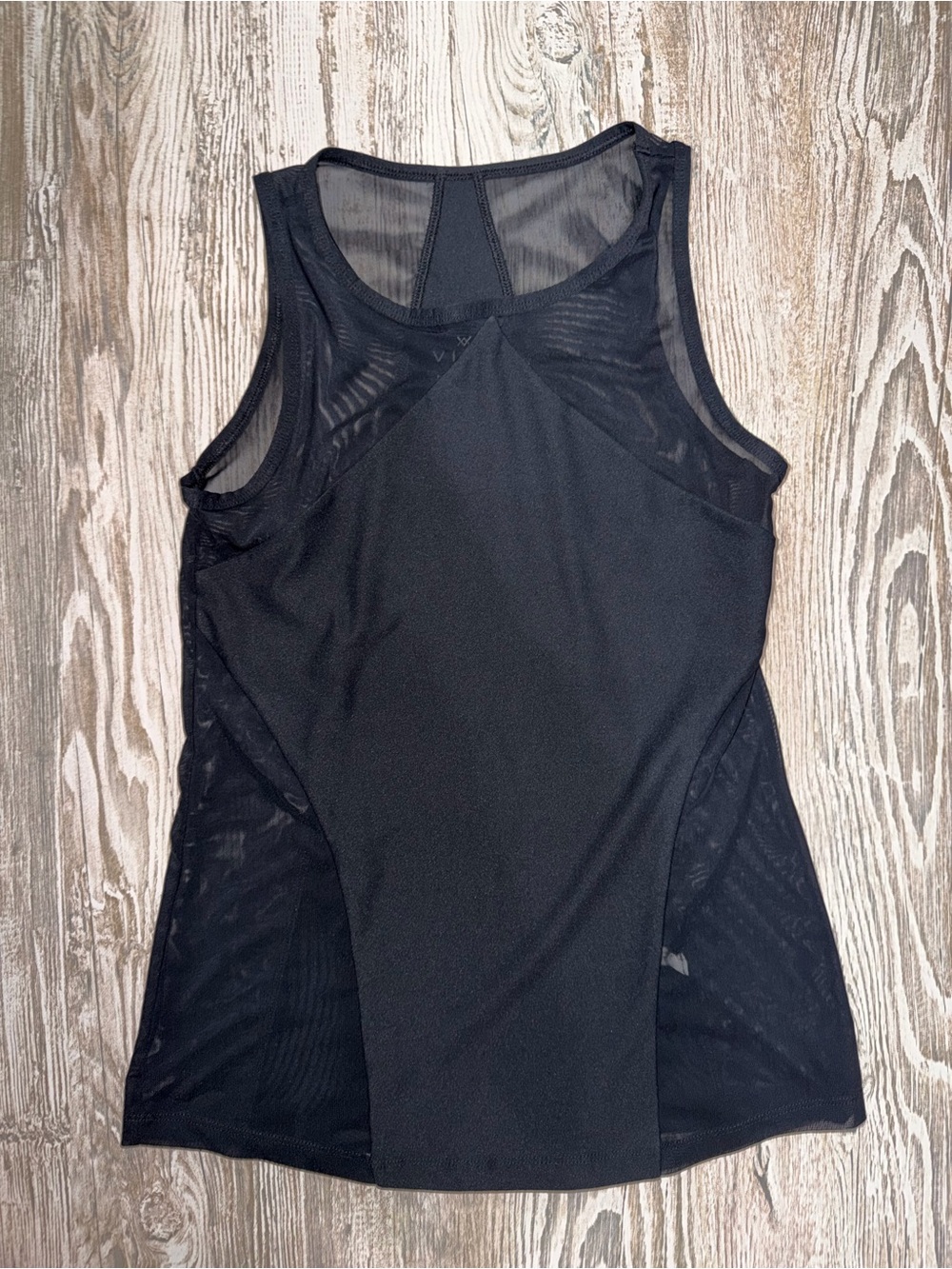 Vina Black Mesh Athletic Tank Top